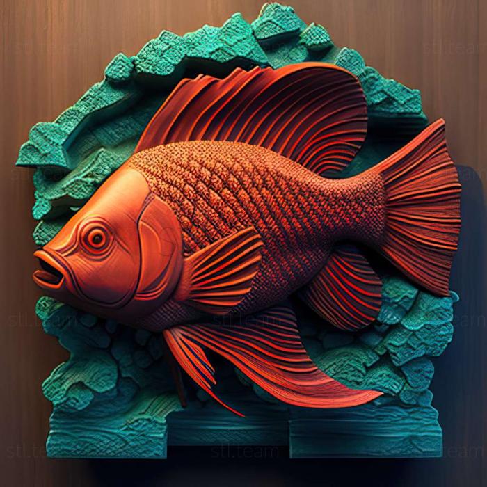 3D model Cichlid parrot fish (STL)